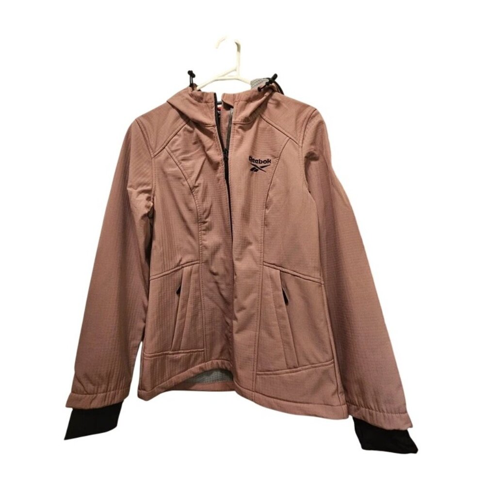 Reebok Womens Dusty Rose Hooded Outerwear Jacket S Lightweight & Water-Resistant